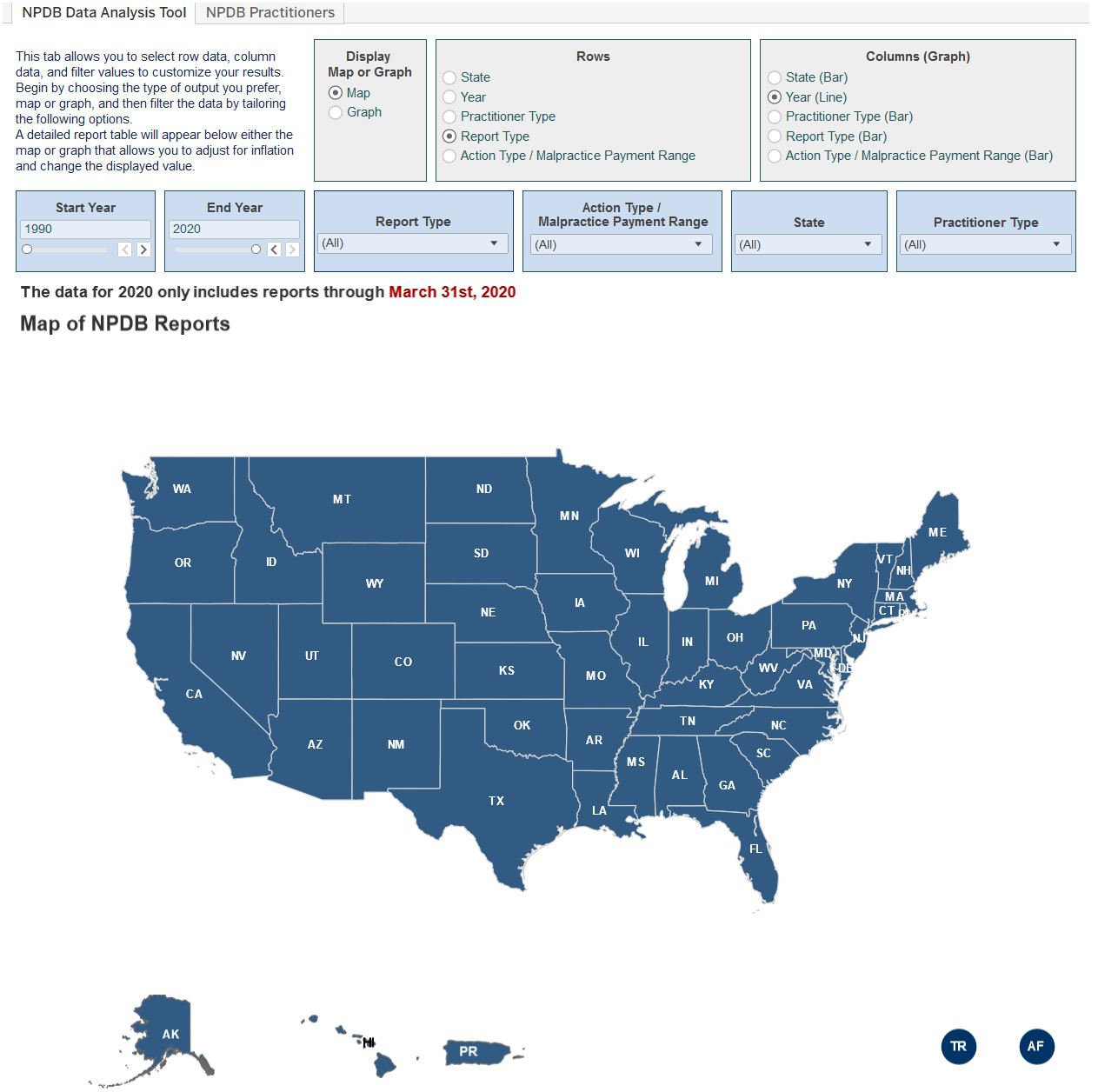 Mini image of the Data Analysis Tool Map